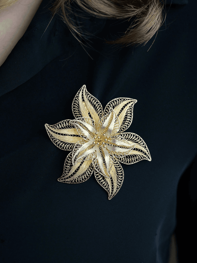Golden Flower Brooch
